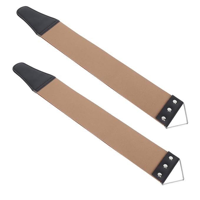 2pcs Double-sided Leather Razor Strop Durable Sharpening Strap Tool for Barber Shop and Home Use Straight Razors and Scissors Buckle Reliable Craftsmanship