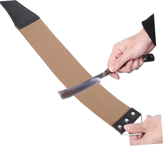 minkissy 2pcs Dual-sided Strop Sharpening Tool Manual Shaver Strop for Straight and Blades Easy to Use for Father Day