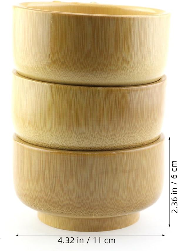 SUPVOX Bamboo Shaving Soap Bowl Cup Wood Shaving Mug Container for Men
