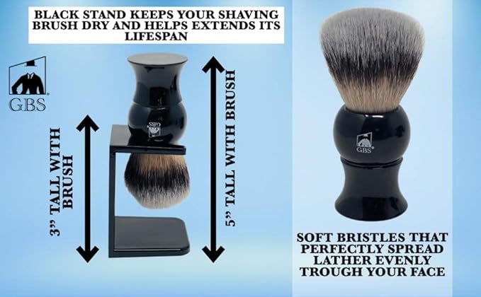 G.B.S Shaving Brush with All Natural Shave Soap, Shave Brush Stand and Ceramic Shaving Mug Kit