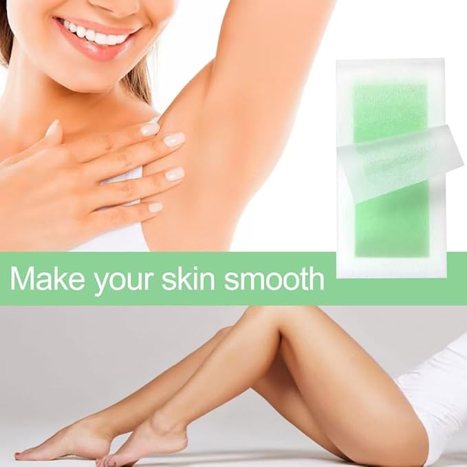 80 PCS Body wax strips for hair removal.Waxing Strips.wax strips for men.waxing strips at Home of All Skin Types Contains 40 Double-Sided + 10 calming oil wipes