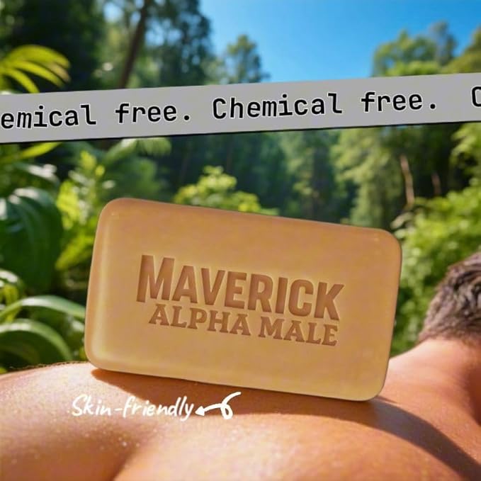 Maverick Alpha Male Soap & Health Brand Mystic Spice Fragrance Tallow Soap for Men – Deep Clean Bar with Coconut oil, Tea Tree oil, Safflower oil, Turmeric & light Oatmeal scrub