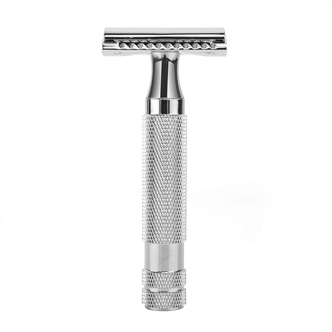 Classic Double Edge Safety Shaving Razor, Pure Copper Handle,1 Razor + 10 pcs Super Stainless Steel Blades
