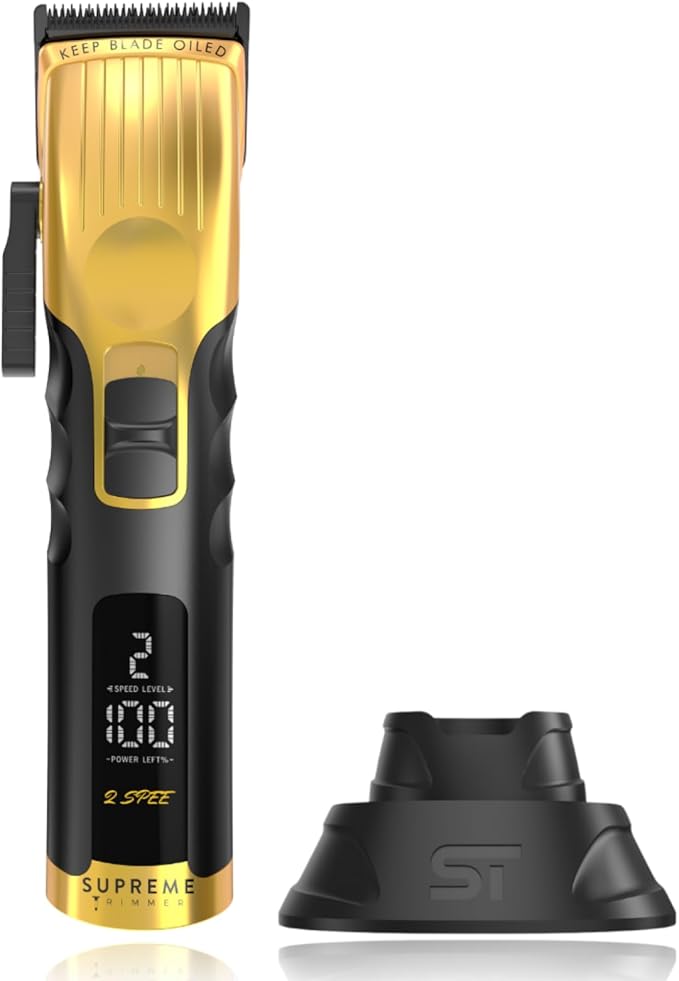 Supreme Trimmer 2Spee STC922 – Professional Cordless Hair Clipper with Removable Blade | 210 Min Runtime, 2-Speed Motor, Digital Display, Smooth Lever & Color Coded Guards