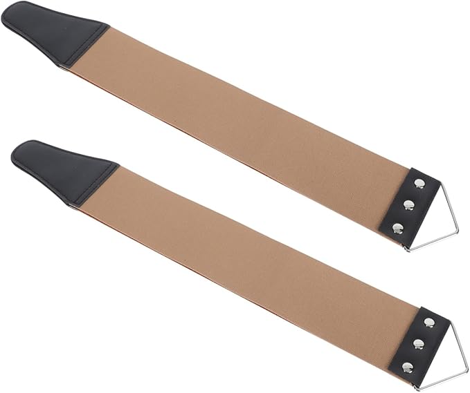 OUNONA Double-Sided Leather Razor Strop 2pcs Manual Shaving Tool for Home Use Random Color Razor Sharpening Strap for Straight and Barber Supplies