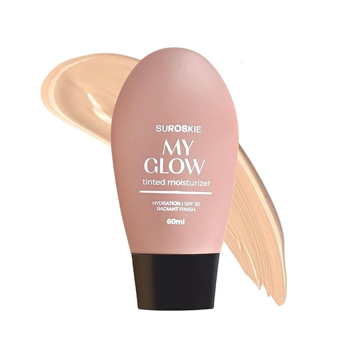 Glow All-In-One Tinted Sunscreen SPF 30 Moisturizer 60 ml Light Shade | Natural Glowy Finish | Intense Hydration & UVA/UVB Protection | Sweat resistant | Niacinamide Cream For Men & Women