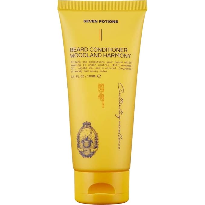 SEVEN POTIONS Beard Conditioner for Men – Prevents Beard Itch and Dandruff – Natural, Vegan, Cruelty Free (Woodland Harmony, 3.4 FL OZ)