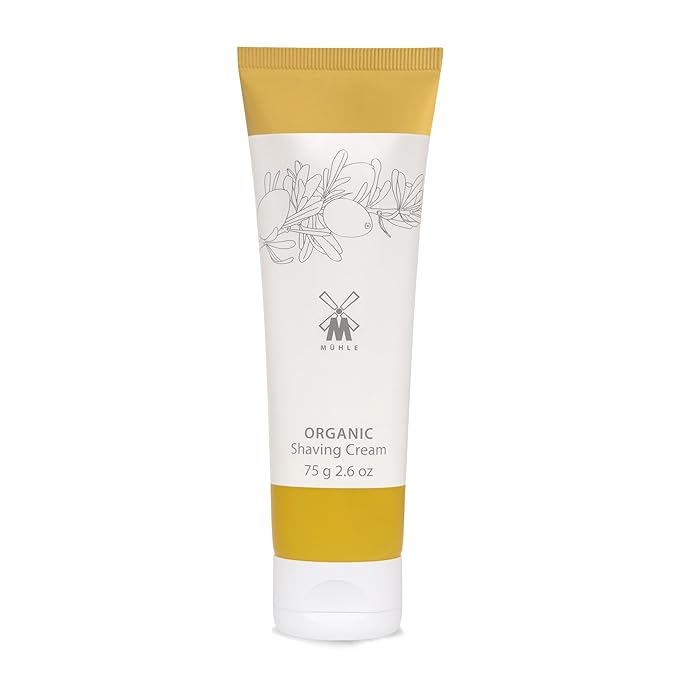 MÜHLE Organic Shaving Cream | Natural Shaving Cream with Argan Oil & other Essential Oils | TSA Travel Size Friendly | BDIH Certified | 100% Vegan | 75mL (2.5 oz) Squeeze Bottle