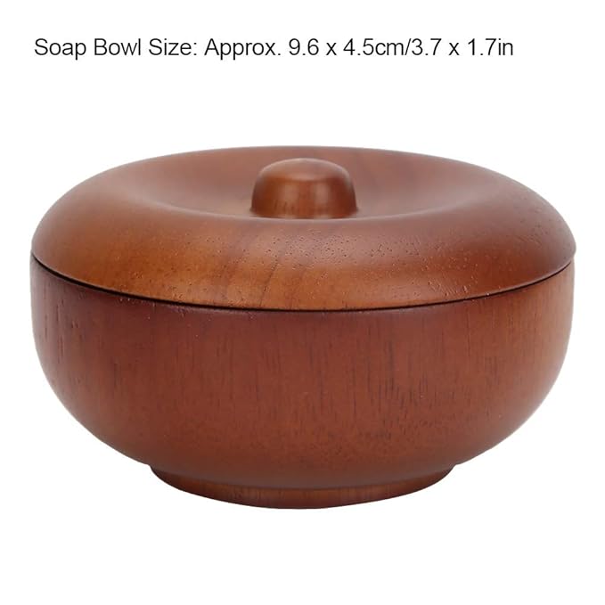 Wooden Shaving Brush Bowl Barber Tool for Organizing Shaving Accessories, Made of Durably Rubber Wood, Lightweight and to, Ideal for Creating Rich