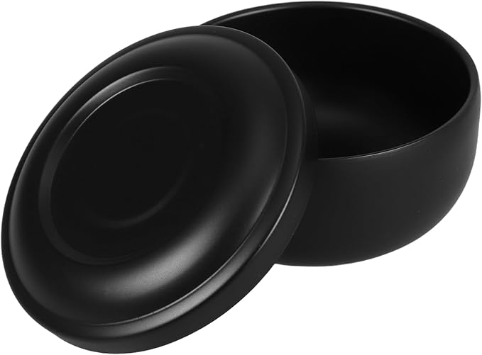 Zerodeko Stainless Steel Shaving Soap Bowl Lid Portable Shaving Accessory for Men Moisture Retaining Design Tool for Home and Travel