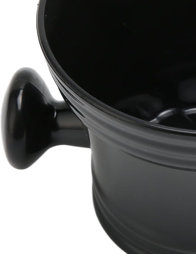Shaving Soap Bowl Black Plastic Large Capacity Comfortable Grip Plastic Shaving Soap Bowl Foam Shaving Soap Cream Bowl Men Shaving Bowl Shave Mug with Handle for Barber Home Travel