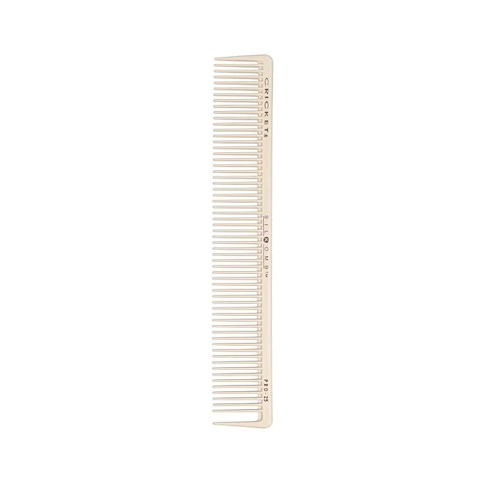 Cricket Silkomb Pro-25 Multi Purpose Hair Cutting Comb - Silicone-Injected, Seamless Teeth with Dual Tooth Pattern for Precision Cutting, Styling, Ideal for All Hair Types