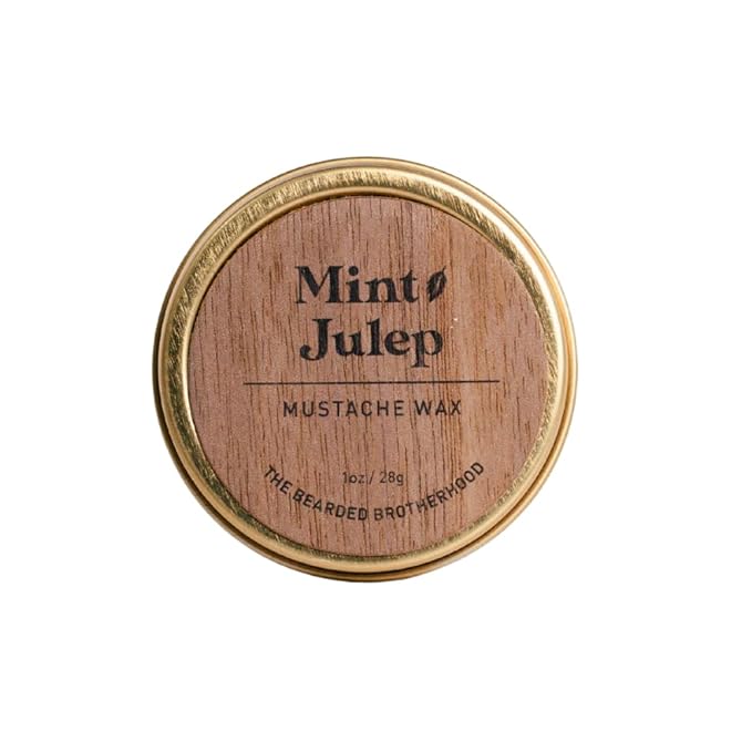Mint Julep Mustache Wax — 1 oz Tin, Strong Hold, Natural & Handcrafted (Bourbon + Mint Scent)