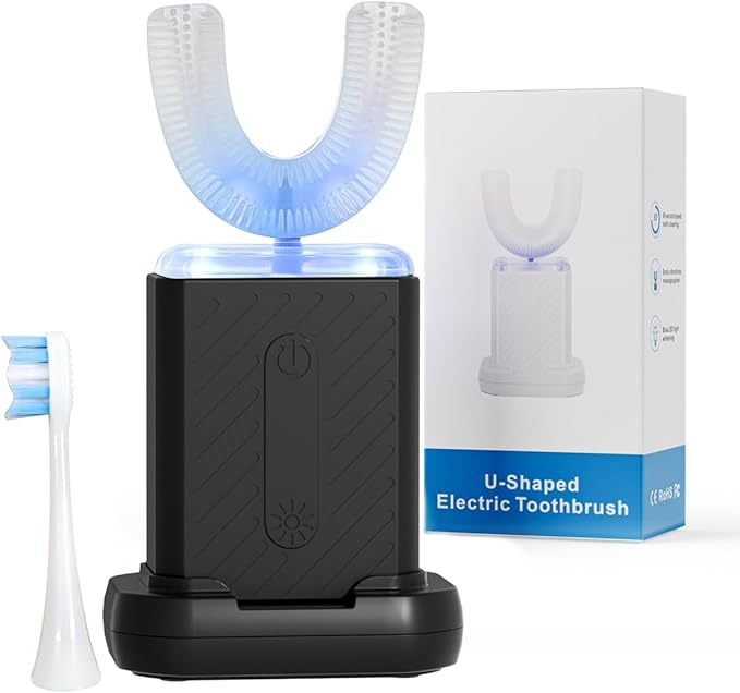 U-Shaped Electric Toothbrush for Adults, Toothbrush with IPX7 Waterproof, Adult Electric Toothbrush with 4 Clean Modes