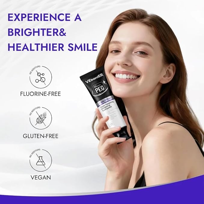 Stain-Targeting Teeth Whitening Toothpaste,Natural Deep Remover Stain, Plaque&Bad Breath,3D White with Charcoal,Fluoride Free,Non Toxic,for Adults, Kids and Sensitive Teeth.3.57oz.
