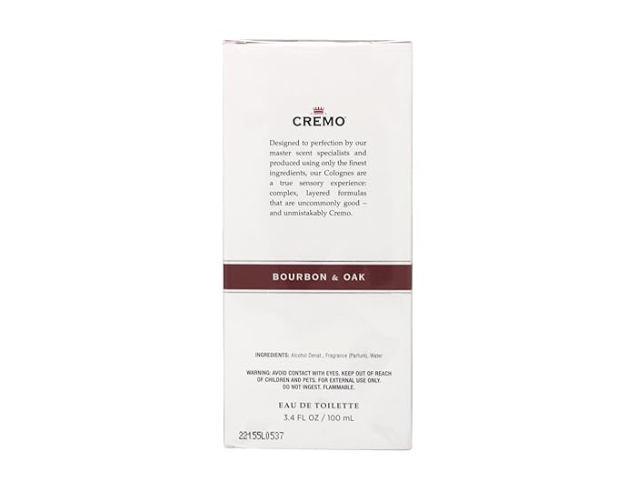 Cremo Cologne for Men No. 8 Bourbon & Oak, 3.4 fl oz (Pack of 2)