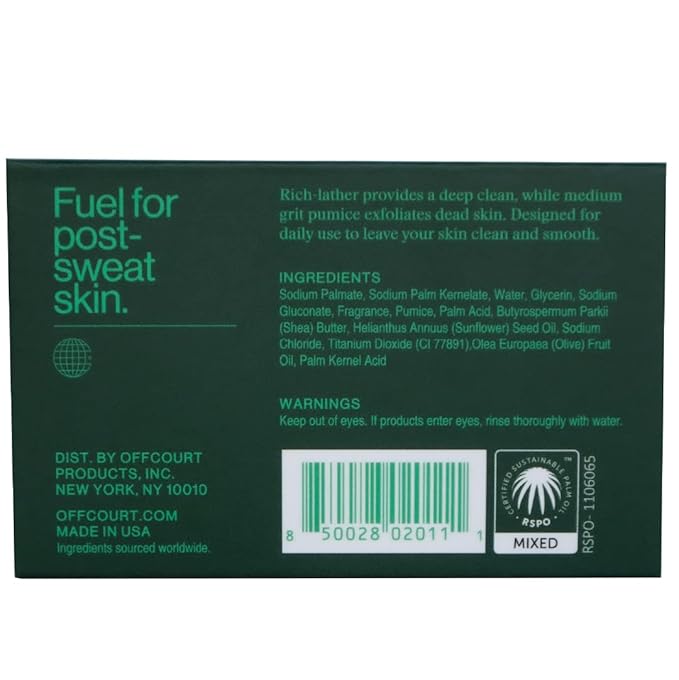 OffCourt Exfoliating Bar Soap – Whole Body, Deep Cleansing and Hydrating Soap for Men & Women - All Skin Types - Non-Drying Bar - Fresh Fig Leaves Scent (5oz, 1 Pack)