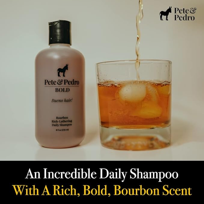 Pete & Pedro BOLD - Bourbon Scented Daily Haircare Shampoo | Bourbon-Scented Uber-Rich Daily Hair Shampoo For Men And All Hair Types | As Seen on Shark Tank, 8.5 oz.