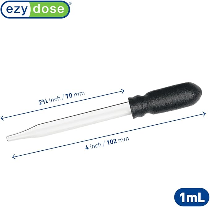 EZY DOSE Ear and Eye Medicine Dropper for Liquid Medicine, 1ml Capacity Glass, Deliver Correct Dose, 12 Count, Convenient and Easy to Use, BPA Free, Made in The USA