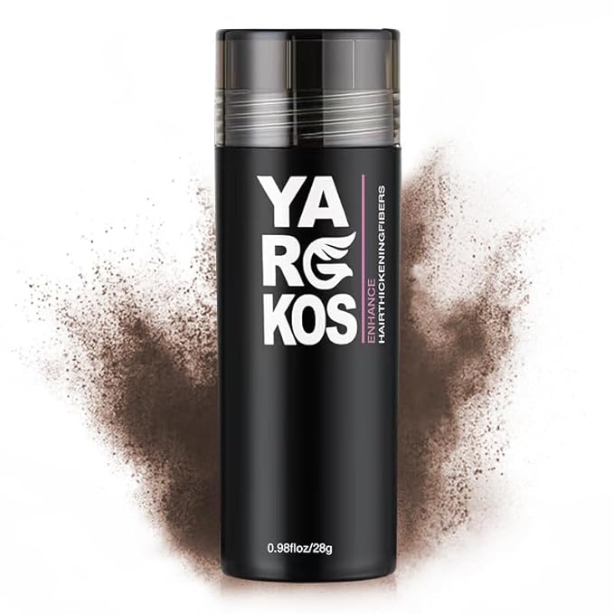 Hair Fibers for Thinning Hair or Fill In Fine, Hair Building Fibers (28g) for Women & Men, Hair Powder for Instantly Thicker, Fuller Looking - DARK BROWN