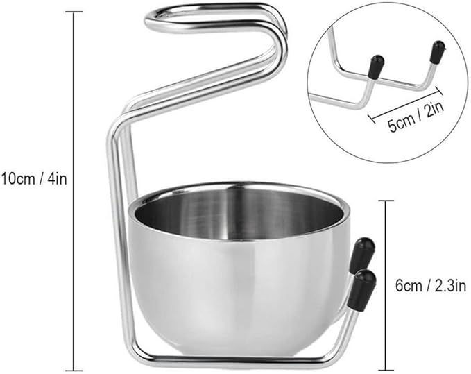 2 in 1 Shave Cup with Stand Holder Set Shaving Bowl with Stainless Steel Shaving Stand Brush Holder Set Razor Brush Bowl Grooming Tool for Men Beard Cleaning