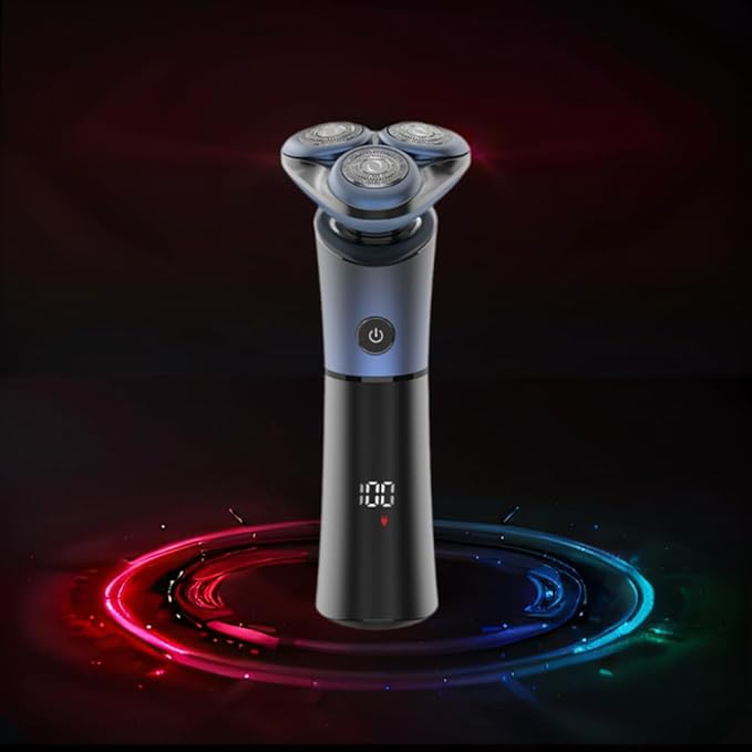 Electric Razor for Men, 4D Rotary Shaver, Wet/Dry Cordless Rechargeable Waterproof
