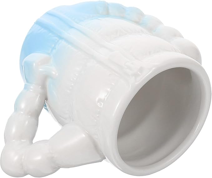 Zerodeko Ceramic Shaving Soap Bowl for Men Blue Household Shave Cup with Fast Lathering Sturdy Shaving Mug Suitable for Daily Grooming