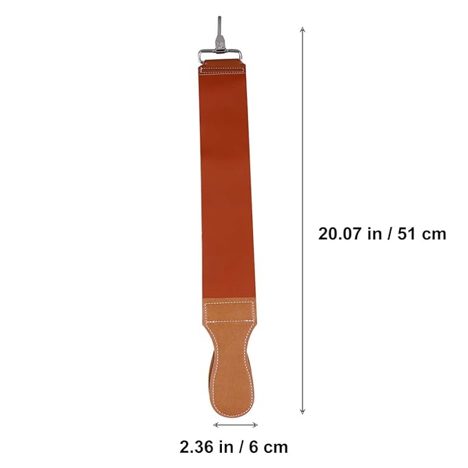 Mikinona Cow Hide Barber Polishing Razor Strop Double-layer Leather Sharpening Strap for Straight Razors and Scissors for Professional Barbers and Home Use