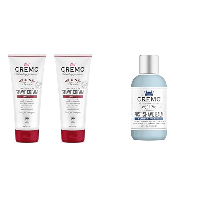 Cremo Barber Grade Original Shave Cream, Astonishingly Superior Ultra-Slick Shaving Cream Fights Nicks & Cooling Formula Post Shave Balm, Soothes, Cools And Protects Skin From Shaving Irritation