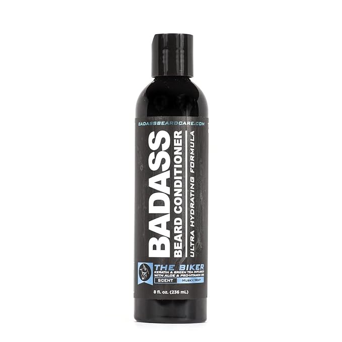 Badass Beard Care Beard Conditioner For Men - THE BIKER, 8oz - Made of Natural Ingredients for A Healthy, Soft, & Itch Free Beard and Mustache