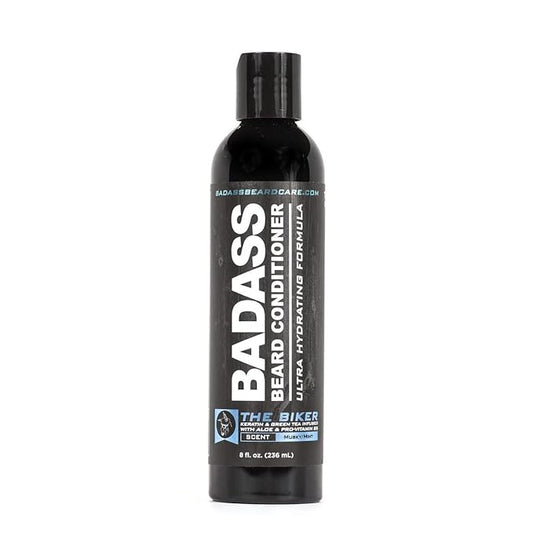 Badass Beard Care Beard Conditioner For Men - THE BIKER, 8oz - Made of Natural Ingredients for A Healthy, Soft, & Itch Free Beard and Mustache
