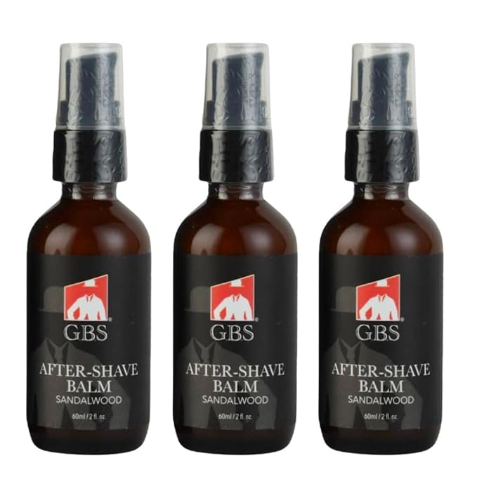 G.B.S Aftershave Balm Sandalwood, for Men - Soothes Razor Burn, Redness and Irritation Instant Relief For Sensitive Skin (Pack of 3)