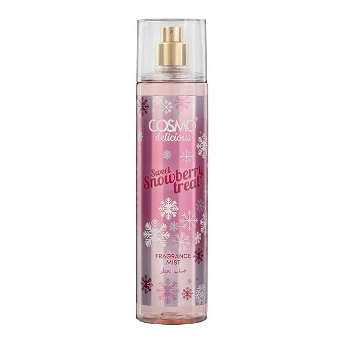 Cosmo Delicious Sweet Snowberry Treat Fragrance Mist 150ml, Light & Fruity Perfumes, Sugar Kissed Berry Scent, Long Lasting Body Spray, Perfect For Everyday Wear, Perfume for Women & Men