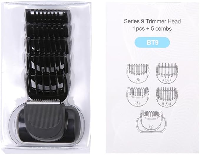Shaver Beard Trimmer Head Compatible + 5pcs Comb Trimming Attachment Compatible with Series 9 Electric Razors, 9292cc, 9293s, 9295cc, 9296cc, 9297cc, 9299s 9370cc, 9385cc, 9390cc