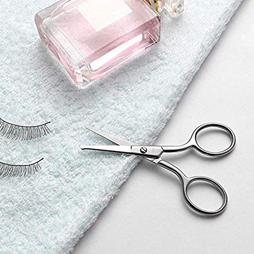 LIVINGO Premium Manicure Rounded Tip Scissors Multi-purpose Stainless Steel Cuticle Pedicure Beauty Grooming Kit for Nail, Eyebrow, Eyelash, Dry Skin, Nose Hair 3.5 inch (Pack of 2)