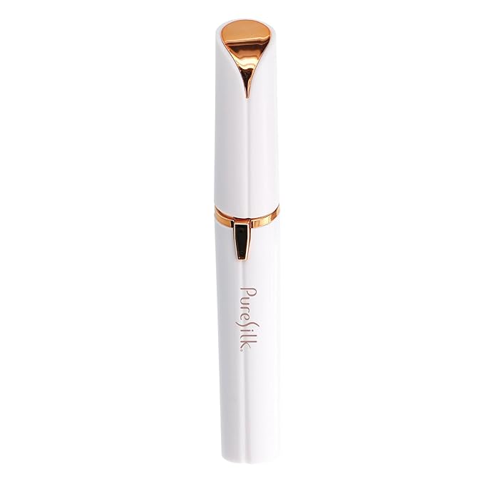 Pure Silk Eyebrow Hair Remover Shaver for Women, Fine Tipped Eyebrow Shaver for Shaping and Styling Eyebrows, Built in Light, Gentle and Pain-Free Eyebrow Styling Tool, Portable, Battery Operated
