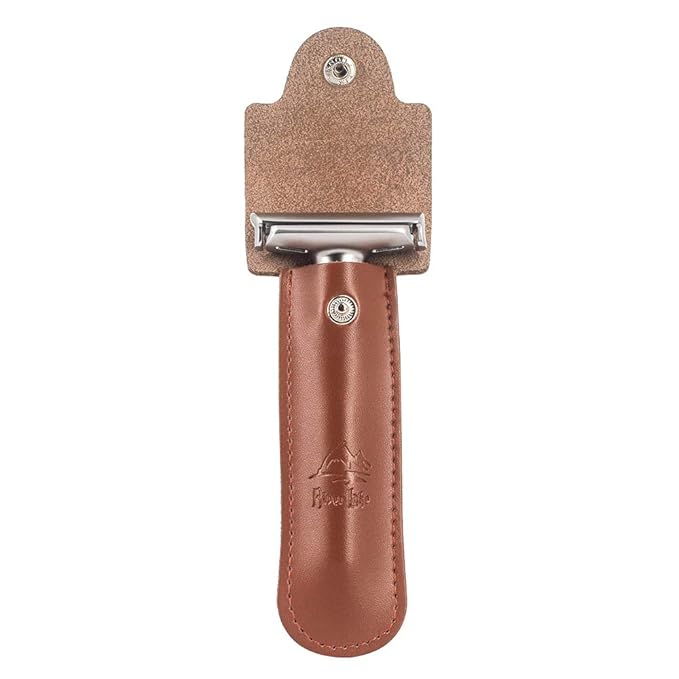 Double Edge Leather Razor Case -Genuine Leather Double Edge Safety Razor Perfect for Any Safety Razor. Keeps Your Razor and Razor Blade Safe. Extra Wide top to fit All Kinds of Razors