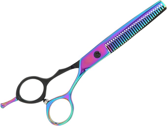 Barber Scissors Stainless Steel Hair Cutting Shears, Lightweight Ergonomic Beard and Mustache Trimming Scissors with Sharp Blades for Barbershop and Home Use (Thinning Scissor)