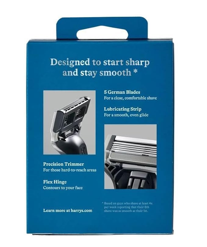 Men's Razor Blade Refills, 4 Count, Sharper 5-Blade, For Close and Comfortable Shaves