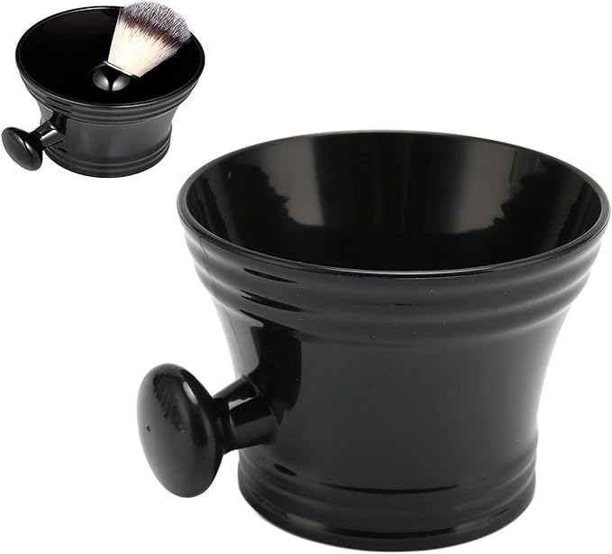 Shaving Soap Bowl Black Plastic Large Capacity Comfortable Grip Plastic Shaving Soap Bowl Foam Shaving Soap Cream Bowl Men Shaving Bowl Shave Mug with Handle for Barber Home Travel