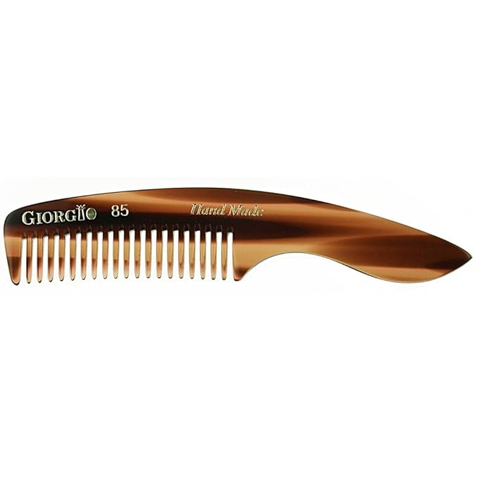 Giorgio G85 travel comb for Mustache and Beard for Men - Small Fine Tooth Pocket Comb for Everyday Hair Care - Sawcut and Hand Polished Pocket and Styling Comb - Tortoiseshell Combs (4.75")