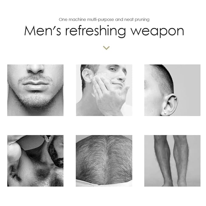 Ymiko 5 in 1 Hair Trimmer Body Groomer Retractable USB Electric Hair Trimmer Lightweight Travel Friendly 90° Offset Ideal Grooming Experience (grey)