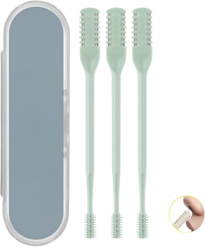 2023 New Nasal Hair Cutter, 360 Degree Rotating Nose Hair Trimmer, Portable Manual Nose Hair Trimmer, Nose Hair Trimmer for Women and Men (D-3PCS Light Green)