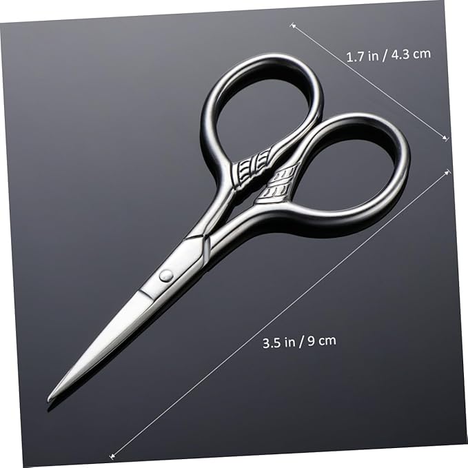 Ipetboom 2Pcs Stainless Steel Mustache Scissors for Men Beard Trimming Grooming Kit Rust Facial Hair Shears Barber Salon Precision Styling Silver