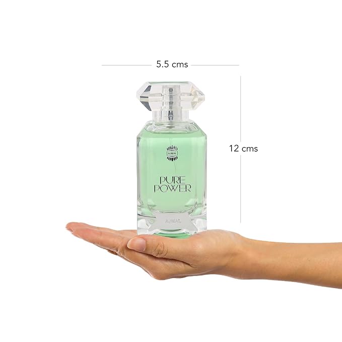 Ajmal Pure Power Eau de Parfum 3.4 oz / 100 ml for Men | Fresh Spicy Woody Fragrance with Citrus, Lavender & Tonka | Long-Lasting Luxury Scent from Dubai