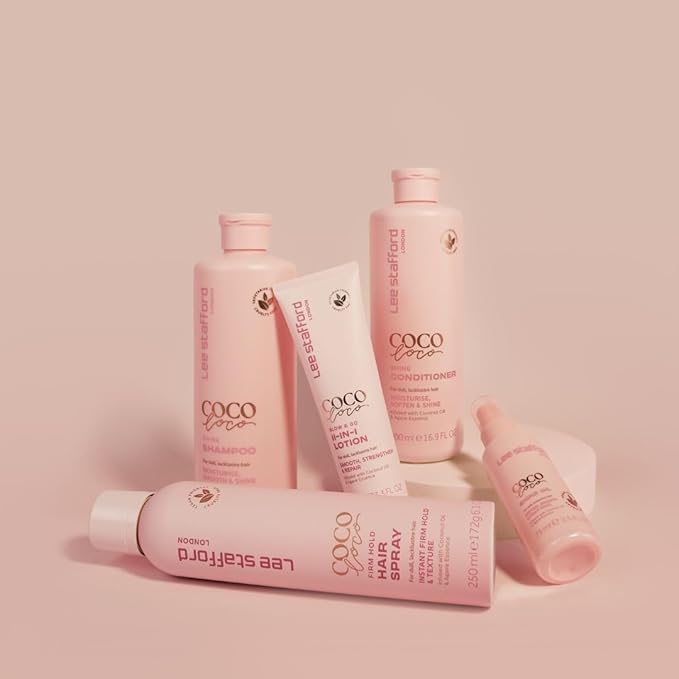 Lee Stafford Coco Loco Shine Hair Shampoo | Cleanser For Hair Shine Smooth Silky Hair | Nourishing Shampoo | Breakage Control