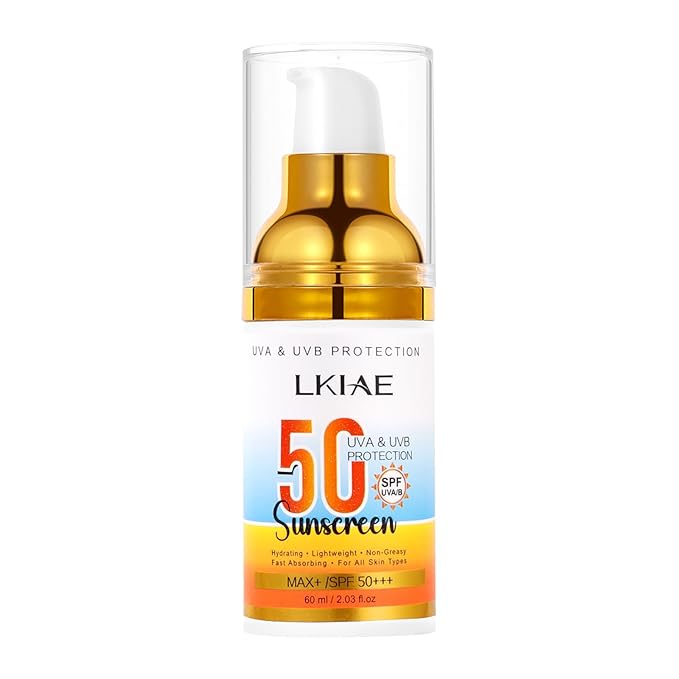 LKIAE Spf 50+ Sunscreen, UVA, UVB Protection, Prevent Sunburn, Skin Darkening, Pigmentation, Anti-Wrinkles, With Aloe Vera, Travel Size, 2 oz (Pack of 1)
