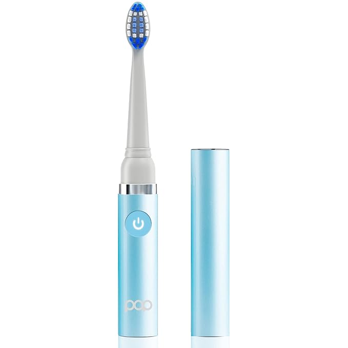 Pop Sonic Electric Toothbrush (Hawaiian Blue) - Travel Toothbrushes w/AAA Battery | Kids Electric Toothbrushes with 2 Speed & 15,000-30,000 Strokes/Minute, Dupont Nylon Bristles