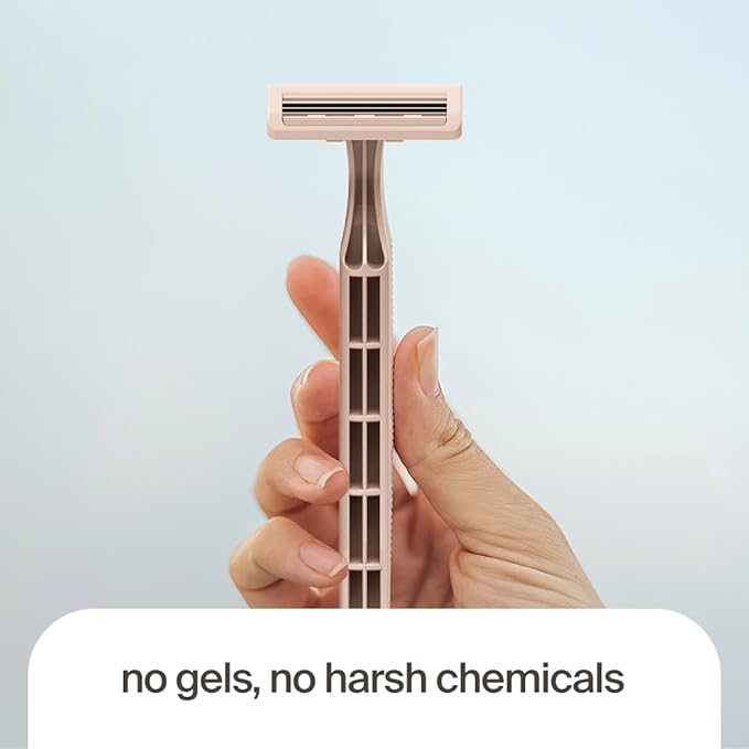Plastic-Free Disposable Razors – 20 pieces, 3 blades – Sustainable shaving for a zero-waste routine (Starlight)