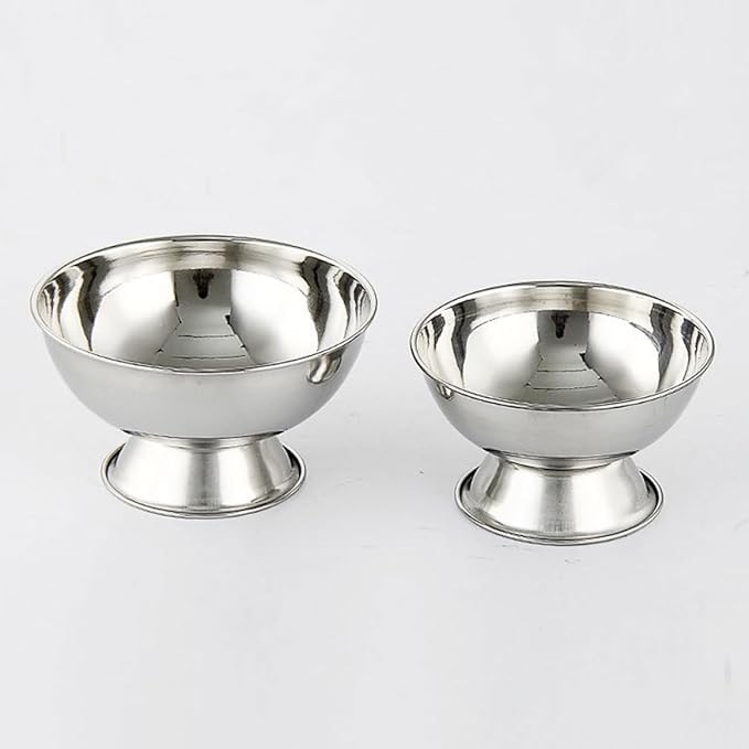 PRETYZOOM Reusable Stainless Steel Shaving Mug with Footed Shave Bowl 11cm Large Shaving Soap Bowl for Men Household Supplies